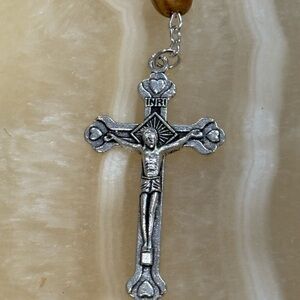 Rosary with Light Wood Beads